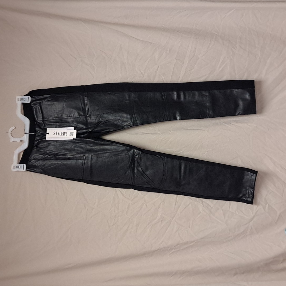 Black Faux Leather Jeggings Medium
